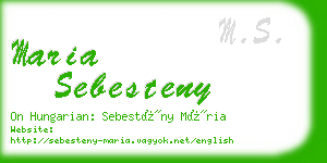 maria sebesteny business card